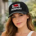 casquette noire Adishatz portée par femme style lifestyle été logo vache rouge Béarn Pilou Shop 64
