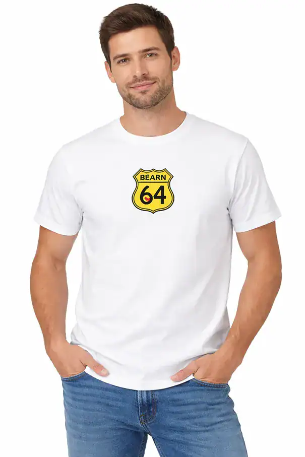 t shirt béarn 64 route vintage – version homme blanc