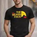 t shirt homme noir the bearn face jaune porté homme femme design bearn 64 montagne vaches impression dtf pilou shop pau