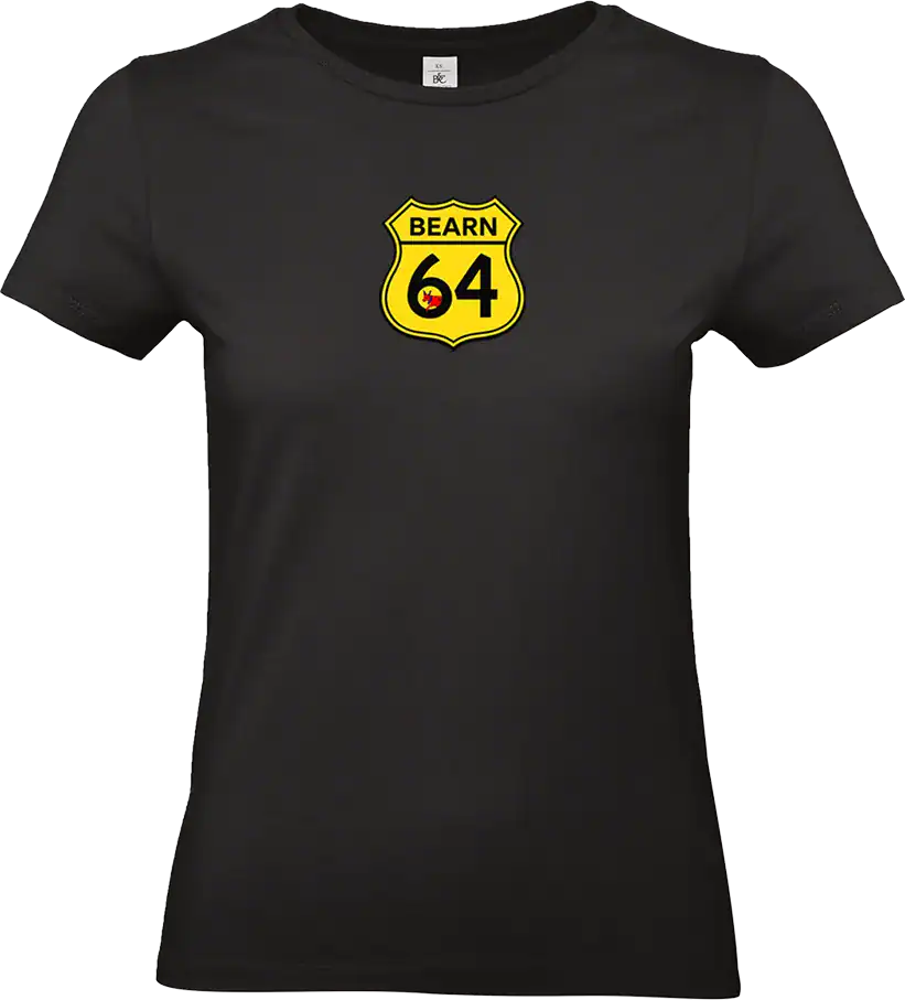 t shirt noir coupe femme béarn 64 route vintage – style local & identité forte