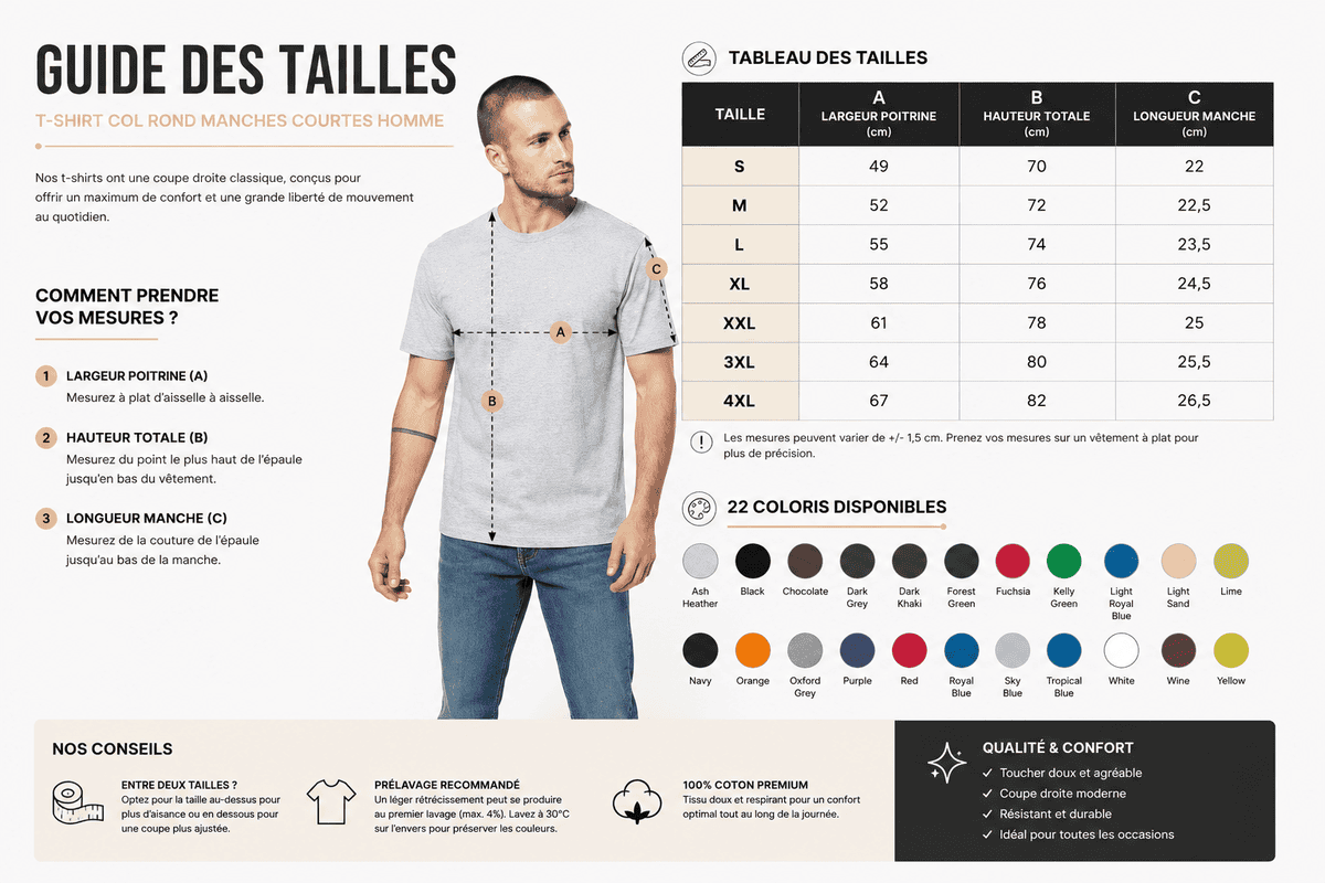 Guide des tailles Pilou Shop 64