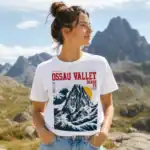 T-shirt Ossau Valley porté par femme en montagne dans les Pyrénées