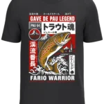T-shirt homme noir truite Gave de Pau Legend