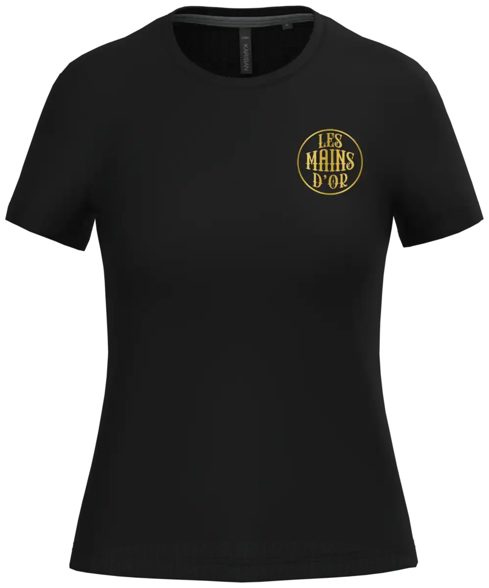 T-shirt noir avec logo doré Les Mains d'Or