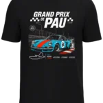 T-shirt noir Grand Prix de Pau porsche
