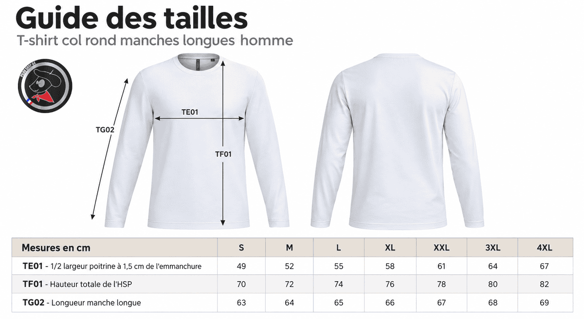 Guide des tailles Pilou Shop 64